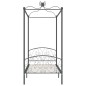 vidaXL Himmelbett-Gestell Grau Metall 100 x 200 cm vidaXL Himmelbett-Gestell Grau Metall 100 x 200 cm