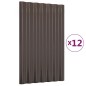 vidaXL Dachpaneele 12 Stk. Pulverbeschichteter Stahl Braun 60x36 cm vidaXL Dachpaneele 12 Stk. Pulverbeschichteter Stahl Braun 60x36 cm