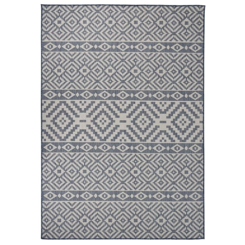 vidaXL Outdoor-Teppich Flachgewebe 160x230 cm Blau Gestreift vidaXL Outdoor-Teppich Flachgewebe 160x230 cm Blau Gestreift