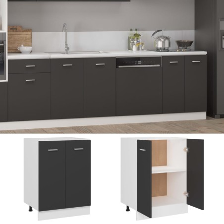 vidaXL Unterschrank Grau 60x46x81,5 cm Holzwerkstoff