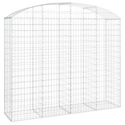vidaXL Gabione mit Hochbogen 200x50x160/180 cm Verzinktes Eisen