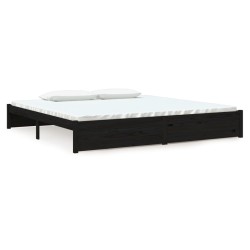 vidaXL Massivholzbett Schwarz 200x200 cm