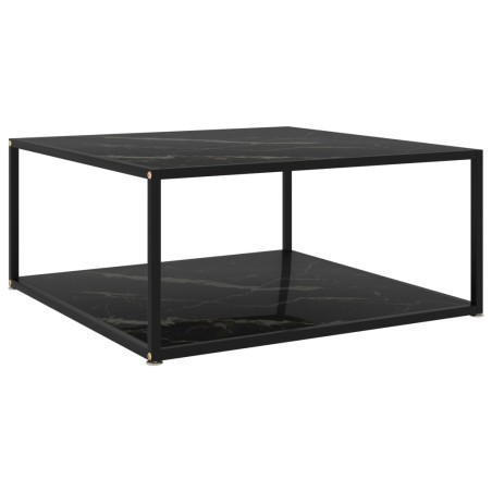 vidaXL Couchtisch Schwarz 80x80x35 cm Hartglas