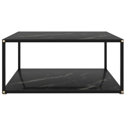 vidaXL Couchtisch Schwarz 80x80x35 cm Hartglas