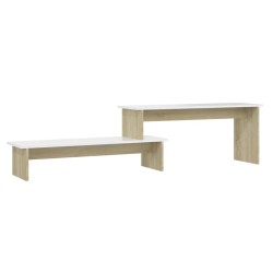 vidaXL TV-Schrank Sonoma-Eiche Weiß 180x30x43 cm Holzwerkstoff