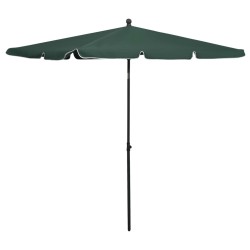 vidaXL Sonnenschirm mit Mast 210x140 cm Grün