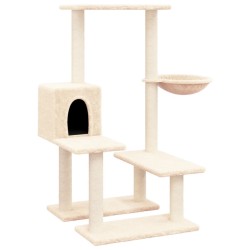 vidaXL Kratzbaum mit Sisal-Kratzsäulen Creme 94,5 cm