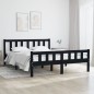 vidaXL Massivholzbett Schwarz 135x190 cm vidaXL Massivholzbett Schwarz 135x190 cm