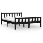 vidaXL Massivholzbett Schwarz 135x190 cm vidaXL Massivholzbett Schwarz 135x190 cm