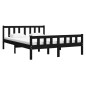 vidaXL Massivholzbett Schwarz 135x190 cm vidaXL Massivholzbett Schwarz 135x190 cm