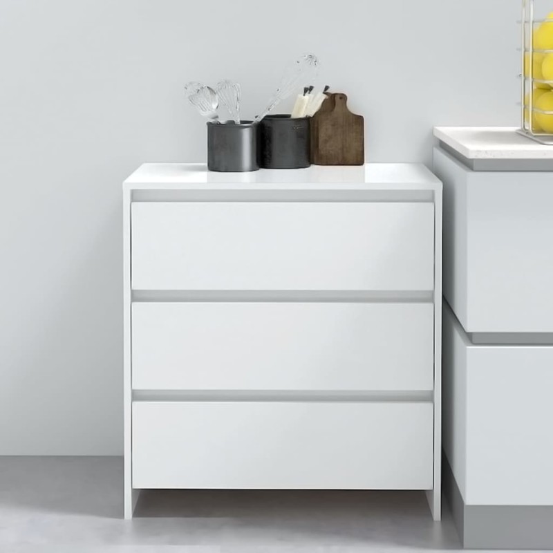 vidaXL Sideboard Hochglanz-Weiß 70x41x75 cm Holzwerkstoff vidaXL Sideboard Hochglanz-Weiß 70x41x75 cm Holzwerkstoff