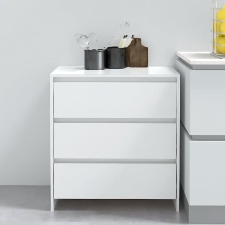 vidaXL Sideboard Hochglanz-Weiß 70x41x75 cm Holzwerkstoff