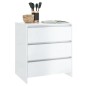 vidaXL Sideboard Hochglanz-Weiß 70x41x75 cm Holzwerkstoff vidaXL Sideboard Hochglanz-Weiß 70x41x75 cm Holzwerkstoff