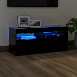 vidaXL TV-Schrank mit LED-Leuchten Schwarz 90x35x40 cm