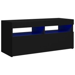 vidaXL TV-Schrank mit LED-Leuchten Schwarz 90x35x40 cm