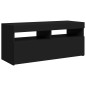 vidaXL TV-Schrank mit LED-Leuchten Schwarz 90x35x40 cm vidaXL TV-Schrank mit LED-Leuchten Schwarz 90x35x40 cm