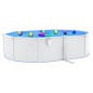 vidaXL Pool mit Stahlwand Oval 490x360x120 cm Weiß vidaXL Pool mit Stahlwand Oval 490x360x120 cm Weiß