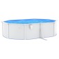 vidaXL Pool mit Stahlwand Oval 490x360x120 cm Weiß vidaXL Pool mit Stahlwand Oval 490x360x120 cm Weiß