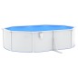 vidaXL Pool mit Stahlwand Oval 490x360x120 cm Weiß vidaXL Pool mit Stahlwand Oval 490x360x120 cm Weiß