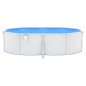 vidaXL Pool mit Stahlwand Oval 490x360x120 cm Weiß vidaXL Pool mit Stahlwand Oval 490x360x120 cm Weiß