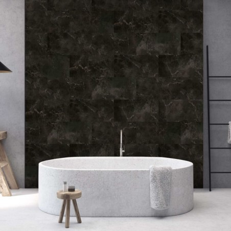 Grosfillex Wandfliesen Gx Wall+ 11 Stk. Marmor-Optik 30x60 cm Schwarz
