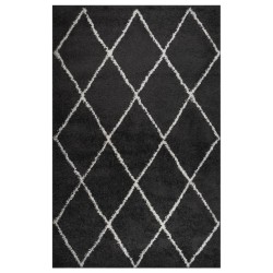 vidaXL Teppich Shaggy Hochflor Creme und Anthrazit 200x290 cm