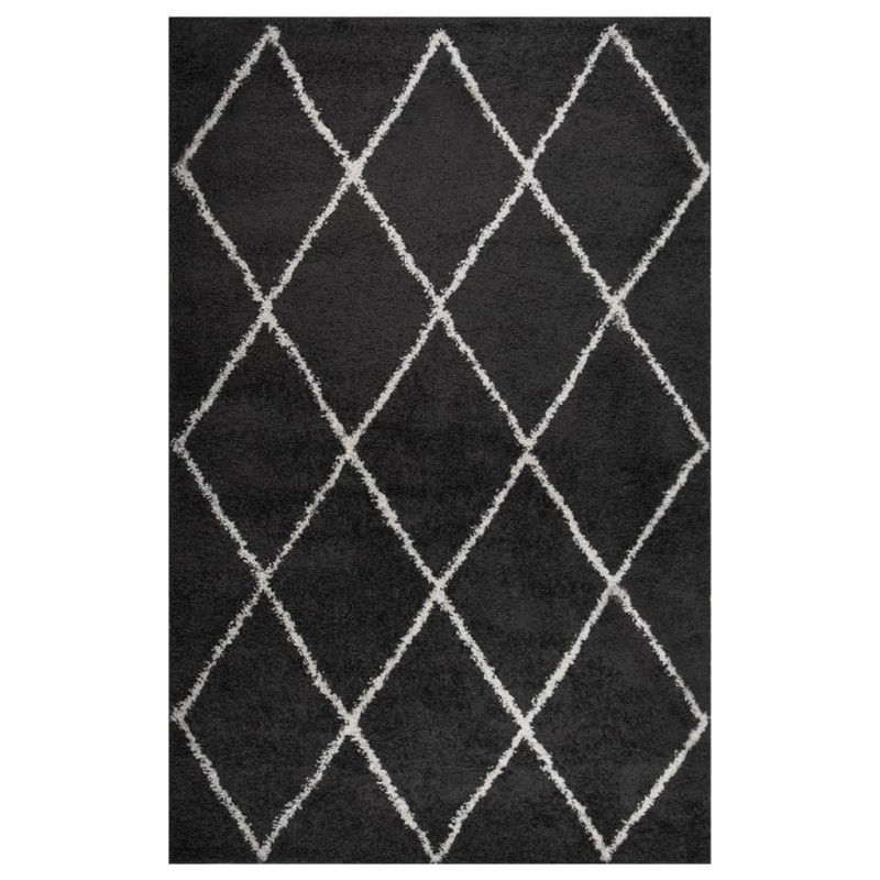 vidaXL Teppich Shaggy Hochflor Creme und Anthrazit 200x290 cm vidaXL Teppich Shaggy Hochflor Creme und Anthrazit 200x290 cm