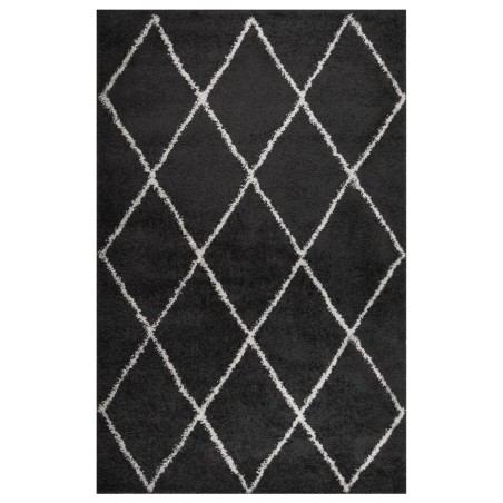vidaXL Teppich Shaggy Hochflor Creme und Anthrazit 200x290 cm