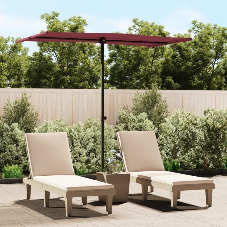 vidaXL Sonnenschirm mit Aluminium-Mast 180 x 110 cm Bordeauxrot 