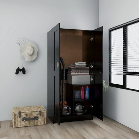 vidaXL Kleiderschrank Schwarz 82,5x51,5x180 cm Holzwerkstoff