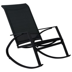 vidaXL Garten-Schaukelstühle 2 Stk. Textilene Schwarz