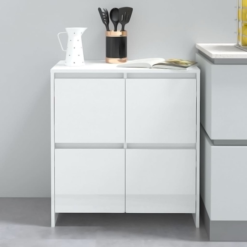 vidaXL Sideboard Hochglanz-Weiß 70x41x75 cm Holzwerkstoff vidaXL Sideboard Hochglanz-Weiß 70x41x75 cm Holzwerkstoff