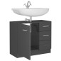 vidaXL Waschbeckenunterschrank Hochglanz-Grau 63x30x54cm Holzwerkstoff vidaXL Waschbeckenunterschrank Hochglanz-Grau 63x30x54cm Holzwerkstoff