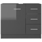vidaXL Waschbeckenunterschrank Hochglanz-Grau 63x30x54cm Holzwerkstoff vidaXL Waschbeckenunterschrank Hochglanz-Grau 63x30x54cm Holzwerkstoff