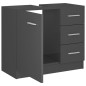 vidaXL Waschbeckenunterschrank Hochglanz-Grau 63x30x54cm Holzwerkstoff vidaXL Waschbeckenunterschrank Hochglanz-Grau 63x30x54cm Holzwerkstoff