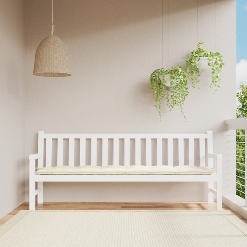 Gartenbank-Auflage Cremeweiß 200x50x7 cm Oxford-Gewebe Gartenbank-Auflage Cremeweiß 200x50x7 cm Oxford-Gewebe