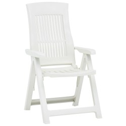 vidaXL Verstellbare Gartenstühle 2 Stk. Kunststoff Weiß