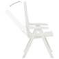 vidaXL Verstellbare Gartenstühle 2 Stk. Kunststoff Weiß vidaXL Verstellbare Gartenstühle 2 Stk. Kunststoff Weiß