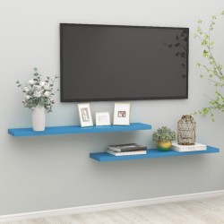 vidaXL Schweberegale 2 Stk. Blau 120x23,5x3,8 cm MDF