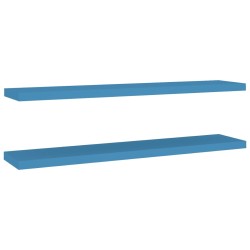 vidaXL Schweberegale 2 Stk. Blau 120x23,5x3,8 cm MDF