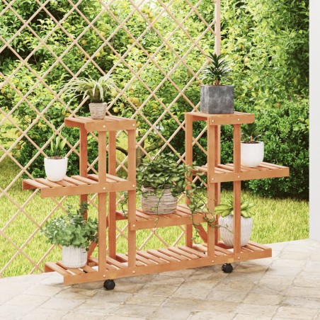 vidaXL Blumenständer mit Rollen 110x25x78 cm Massivholz Tanne