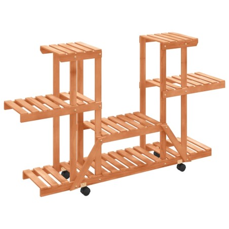 vidaXL Blumenständer mit Rollen 110x25x78 cm Massivholz Tanne