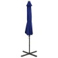 vidaXL Ampelschirm mit Mast und LED-Beleuchtung Azurblau 300 cm