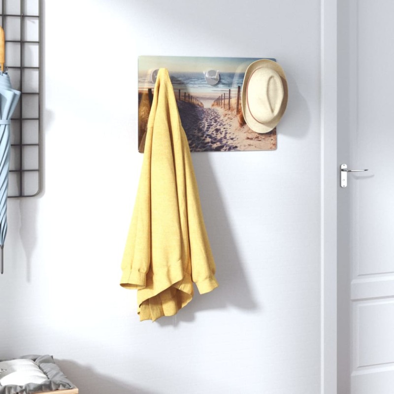 vidaXL Wandgarderobe 40x25 cm Hartglas Strand vidaXL Wandgarderobe 40x25 cm Hartglas Strand