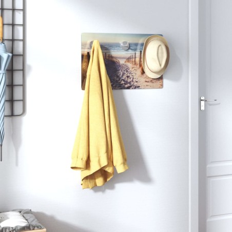 vidaXL Wandgarderobe 40x25 cm Hartglas Strand