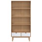 vidaXL Bücherregal OTTA mit 2 Schubladen Braun&Weiß Massivholz Kiefer vidaXL Bücherregal OTTA mit 2 Schubladen Braun&Weiß Massivholz Kiefer