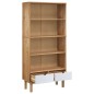 vidaXL Bücherregal OTTA mit 2 Schubladen Braun&Weiß Massivholz Kiefer vidaXL Bücherregal OTTA mit 2 Schubladen Braun&Weiß Massivholz Kiefer