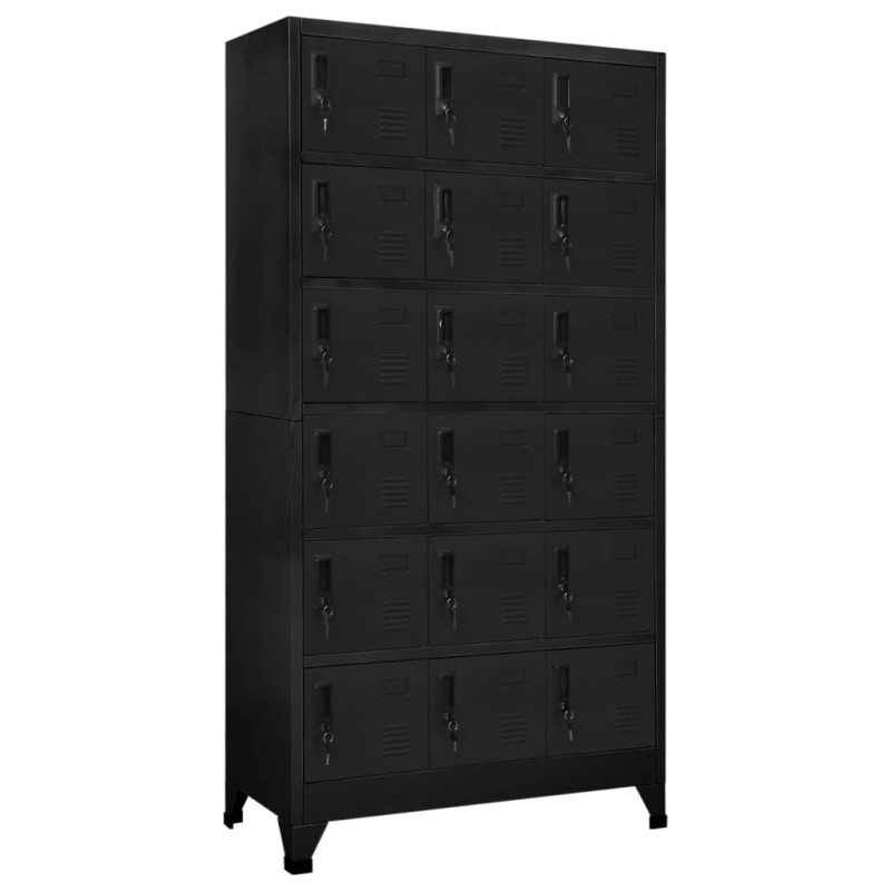 vidaXL Schließfachschrank Schwarz 90x40x180 cm Stahl vidaXL Schließfachschrank Schwarz 90x40x180 cm Stahl