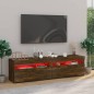 vidaXL TV-Schrank mit LED-Leuchten 2 Stk. Räuchereiche 75x35x40 cm vidaXL TV-Schrank mit LED-Leuchten 2 Stk. Räuchereiche 75x35x40 cm