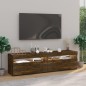 vidaXL TV-Schrank mit LED-Leuchten 2 Stk. Räuchereiche 75x35x40 cm vidaXL TV-Schrank mit LED-Leuchten 2 Stk. Räuchereiche 75x35x40 cm